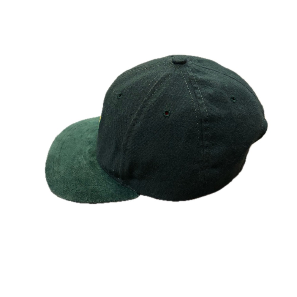 Masters American Needle Green Wool Suede Brim Leather Strapback Hat Made in USA